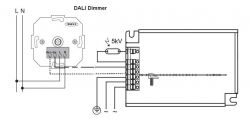 電子安定器與INSTA (OSRAM) DALI 調光旋鈕接線